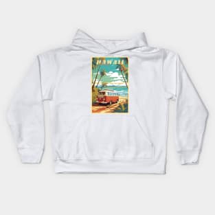 Hawaii Travel Poster Kids Hoodie